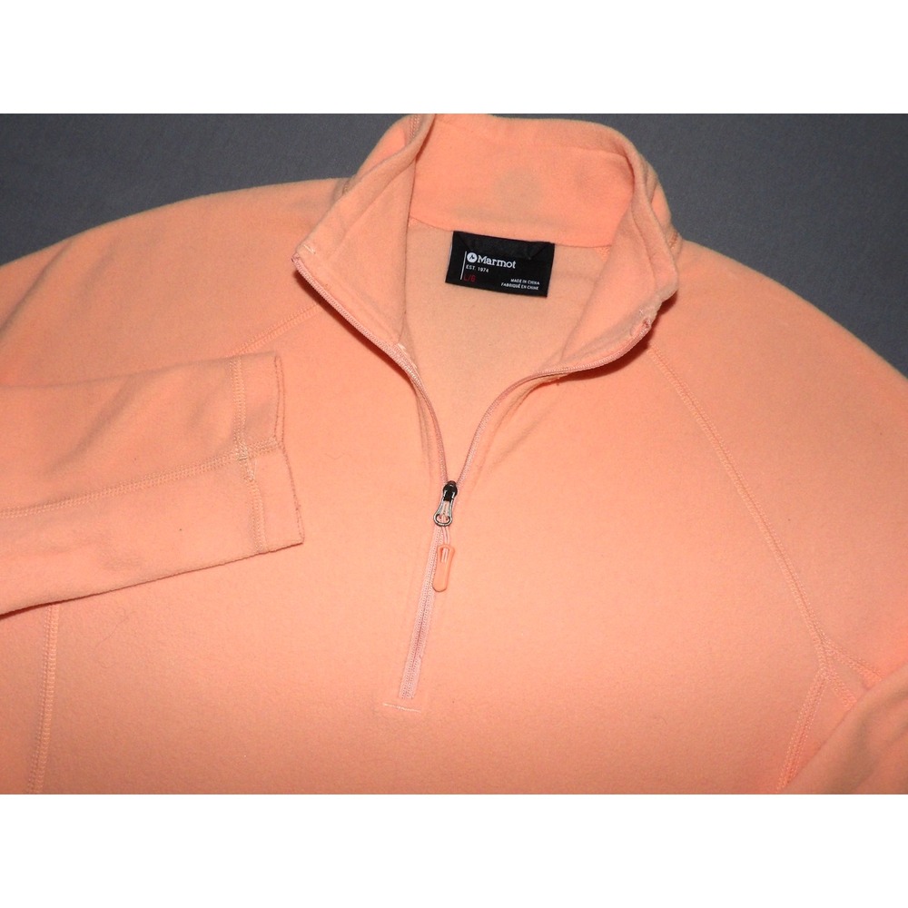 MARMOT Light Orange Pull Over Light Weight 1/4 Zip Fleece Jacket Women's Large